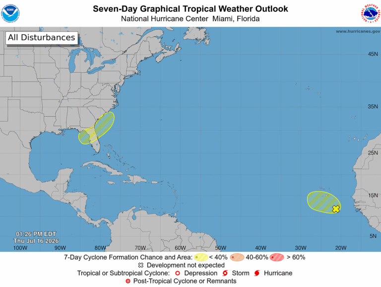 Tropical Outlook: Intermittent Rain Chances for USVI, Puerto Rico as NHC Monitors Two Areas